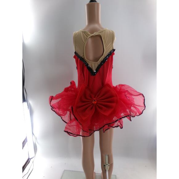 Dance Costume Large Child Red Weissman 4222 Tap Jazz Musical Theater Polka Dots - Picture 3 of 3